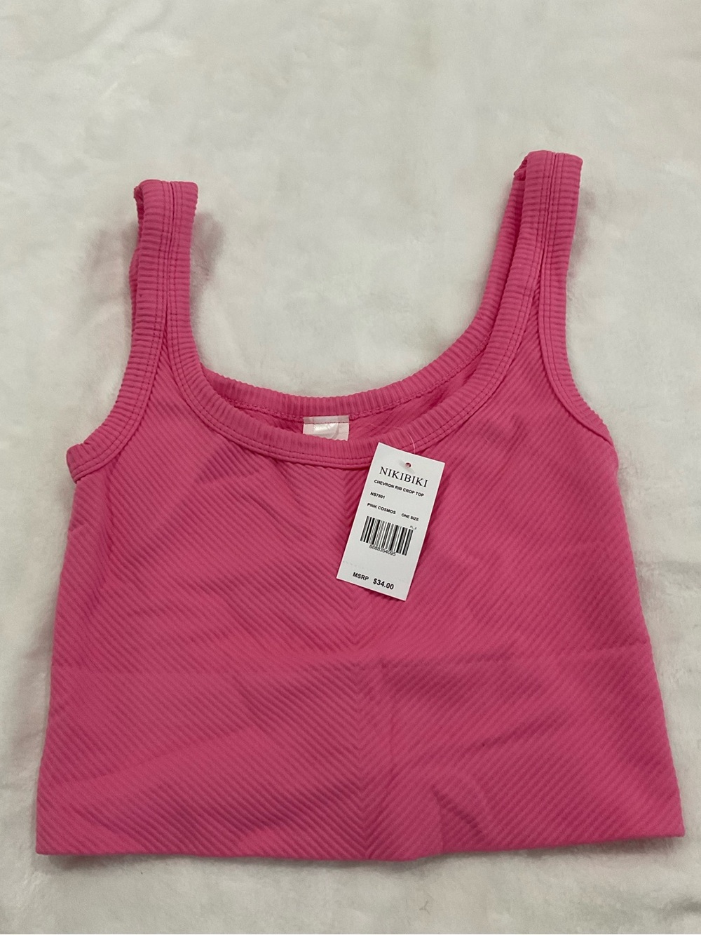 Nikibiti double scoop ribbed crop top Pink Cosmos